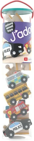 DREVO Autíčka mestské vozidlá 4ks set s dráhou (drevená hračka)