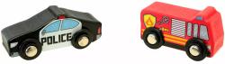 DŘEVO Autíčka městská vozidla 4ks set s dráhou (dřevěná hračka)