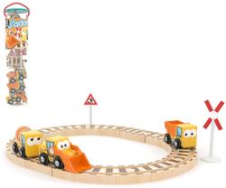 DŘEVO Autíčka pracovní stroje 3ks set s kolejemi (dřevěná hračka) DŘEVO Autíčka pracovní stroje 3ks set s kolejemi (dřevěná hračka)