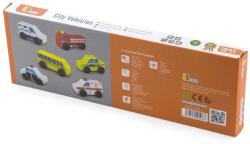 DŘEVO Autíčko baby 10cm set 6ks doplněk k vláčkodráze (dřevěná hračka)