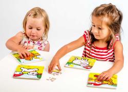 DŘEVO Baby puzzle moje první zvířátka 9 dílků na desce různé druhy
