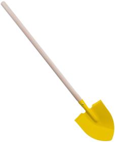 DŘEVO Dětské nářadí pracovní s násadou 80cm kovový rýč špičatý žlutý
