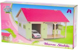 DŘEVO Farma stáj pro koně 34x22x19cm s garáží (dřevěná hračka)