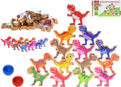 DŘEVO Hra motorická balanční dinosauři 16 dílků (dřevěná hračka) DŘEVO Hra motorická balanční dinosauři 16 dílků (dřevěná hračka)