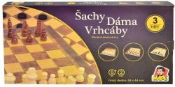DŘEVO Hra šachy dáma backgamon 3v1 (společenská hra)