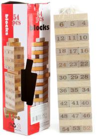 DŘEVO Hra Věž Jenga s čísly natur 54 dílků (společenská hra) DŘEVO Hra Věž Jenga s čísly natur 54 dílků (společenská hra)