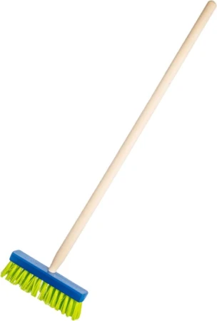 DŘEVO Koště dětské s násadou modré 80cm smeták (dřevěná hračka)
