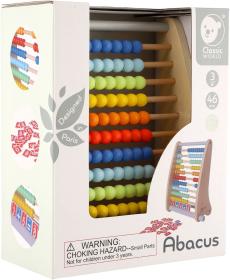 DŘEVO Počítadlo 100 kuliček s kartičkami s číslicemi (dřevěná hračka)