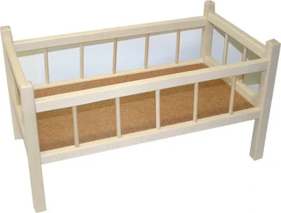 DŘEVO Postýlka dřevěná pro panenku 50x28 cm (dřevěná hračka)