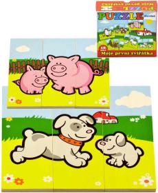 DŘEVO Puzzle 18 ks ZVÍŘÁTKA (dřevěná hračka)