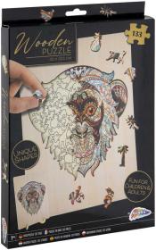 DŘEVO Puzzle obrysové na desce Opice 133 dílků set skládačka se stojánkem DŘEVO Puzzle obrysové na desce Opice 133 dílků set skládačka se stojánkem