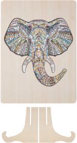 DŘEVO Puzzle obrysové na desce Slon 137 dílků set skládačka se stojánkem