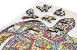 DŘEVO Puzzle obrysové na desce Želva 130 dílků set skládačka se stojánkem