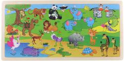 DŘEVO Puzzle safari zvířátka vkládací na desce 96 dílků DŘEVO Puzzle safari zvířátka vkládací na desce 96 dílků