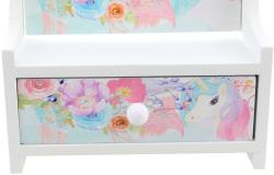 DŘEVO Šperkovnice srdíčko bílá se zrcátkem (dřevěná hračka)