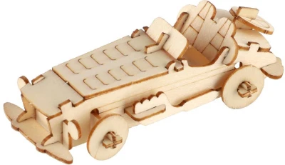 DŘEVO Stavebnice 3D auto set 4ks 2 druhy DŘEVENÉ HRAČKY