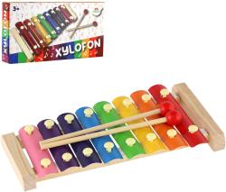 DŘEVO Xylofon dětský + 2 paličky 8 kláves (hudební nástroje)