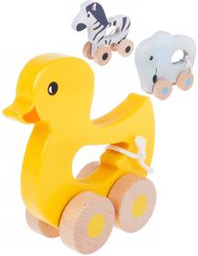 DŘEVO Zvířátko baby na kolečkách 3 druhy (dřevěná hračka) DŘEVO Zvířátko baby na kolečkách 3 druhy (dřevěná hračka)