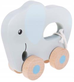 DŘEVO Zvířátko baby na kolečkách 3 druhy (dřevěná hračka)