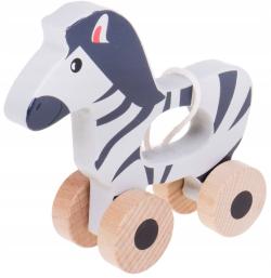 DŘEVO Zvířátko baby na kolečkách 3 druhy (dřevěná hračka)