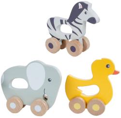 DŘEVO Zvířátko baby na kolečkách 3 druhy (dřevěná hračka)