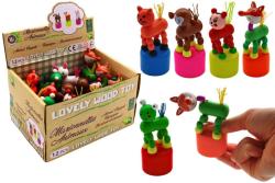 DŘEVO Zvířátko tančící na podstavci 6 druhů (dřevěná hračka)