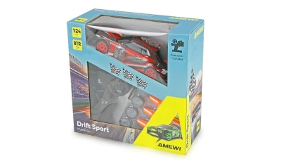 Amewi Drift Sport Muscle Car červené 4WD 1:24 RTR RC driftovací auto