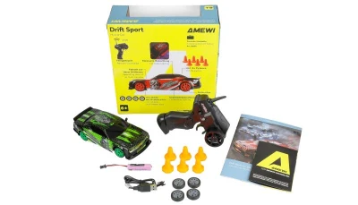 Amewi Drift Sport Muscle Car zelené 4WD 1:24 RTR RC driftovací auto