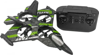 DRIVERO RC Dron stíhačka zelená vznášedlo na vysílačku 2,4GHz Světlo