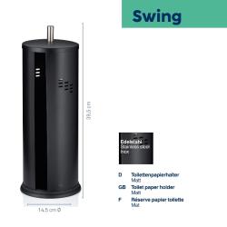 Držák WC papíru Swing, černá 14,5x39,5 cm