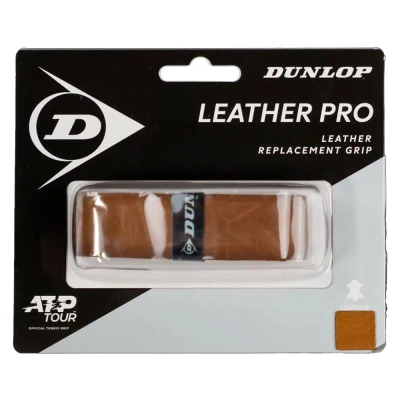 Dunlop Leather Pro hnědý kožený tenisový grip 1,5 mm
