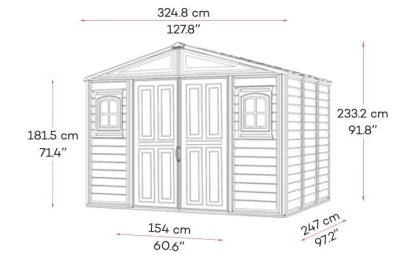 DURAMAX 20225 WoodBridge Plus II Zahradní domek 8 m² + podlahová konstrukce, vinylový, antracit