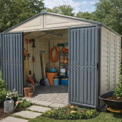 DURAMAX 20225 WoodBridge Plus II Zahradní domek 8 m² + podlahová konstrukce, vinylový, antracit