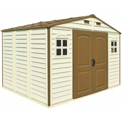 DURAMAX 30214 Woodside Zahradní domek 8 m² + podlahová konstrukce, vinylový, béžový