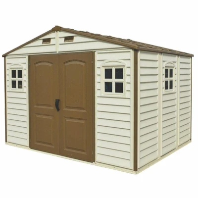 DURAMAX 30214 Woodside Zahradní domek 8 m² + podlahová konstrukce, vinylový, béžový