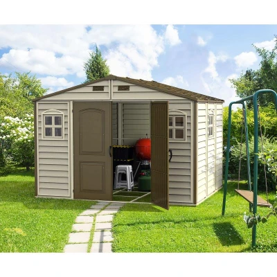 DURAMAX 30214 Woodside Zahradní domek 8 m² + podlahová konstrukce, vinylový, béžový