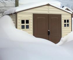 DURAMAX 30214 Woodside Zahradní domek 8 m² + podlahová konstrukce, vinylový, béžový