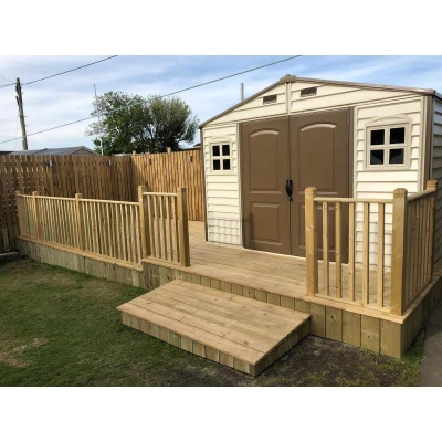 DURAMAX 30214 Woodside Zahradní domek 8 m² + podlahová konstrukce, vinylový, béžový