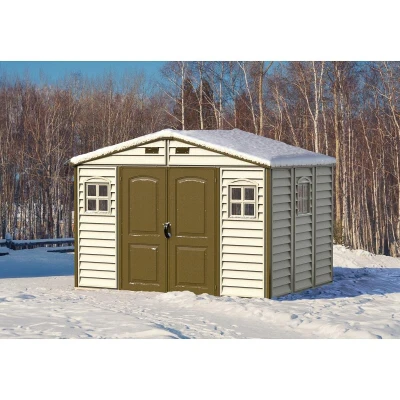 DURAMAX 30214 Woodside Zahradní domek 8 m² + podlahová konstrukce, vinylový, béžový