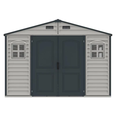 DURAMAX 30227 WoodSide Plus Záhradný domček 233 x 325 x 240 cm, vinylový, sivá/antracit
