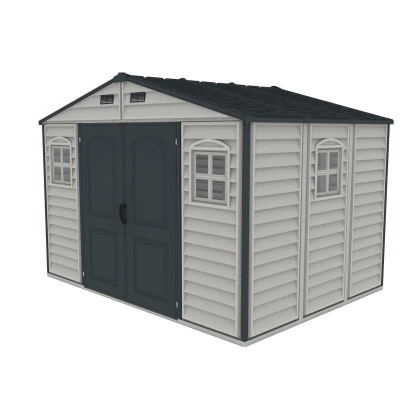 DURAMAX 30227 WoodSide Plus Záhradný domček 233 x 325 x 240 cm, vinylový, sivá/antracit