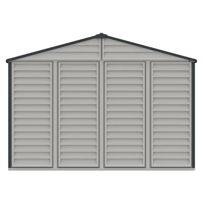 DURAMAX 30227 WoodSide Plus Záhradný domček 233 x 325 x 240 cm, vinylový, sivá/antracit