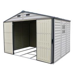 DURAMAX 30227 WoodSide Plus Zahradní domek 233 x 325 x 240 cm, vinylový, šedá/antracit