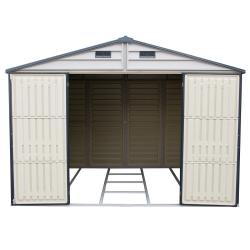 DURAMAX 30227 WoodSide Plus Zahradní domek 233 x 325 x 240 cm, vinylový, šedá/antracit