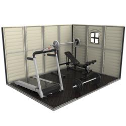 DURAMAX 30227 WoodSide Plus Zahradní domek 233 x 325 x 240 cm, vinylový, šedá/antracit