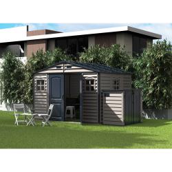 DURAMAX 30227 WoodSide Plus Zahradní domek 233 x 325 x 240 cm, vinylový, šedá/antracit