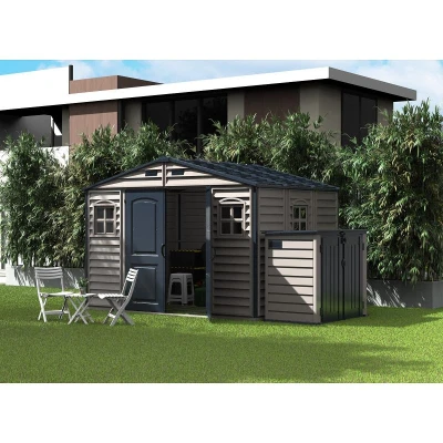 DURAMAX 30227 WoodSide Plus Záhradný domček 233 x 325 x 240 cm, vinylový, sivá/antracit
