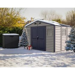 DURAMAX 30227 WoodSide Plus Zahradní domek 233 x 325 x 240 cm, vinylový, šedá/antracit