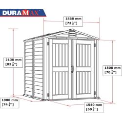 DURAMAX 30425 StoreMate Plus Zahradní domek 190 x 213 x 190 cm, vinylový, šedý/antracit