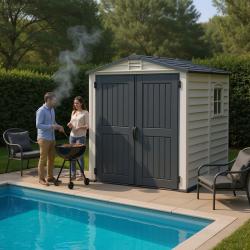 DURAMAX 30425 StoreMate Plus Zahradní domek 190 x 213 x 190 cm, vinylový, šedý/antracit